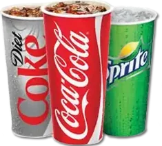Soda — Coke, diet coke, sprite, fanta, mr pibb, lemonade, ginger ale, and fruit punch. Free refill available.